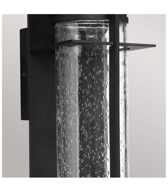 Quoizel exterior wall light Aluminum, transparent grained glass Black earth