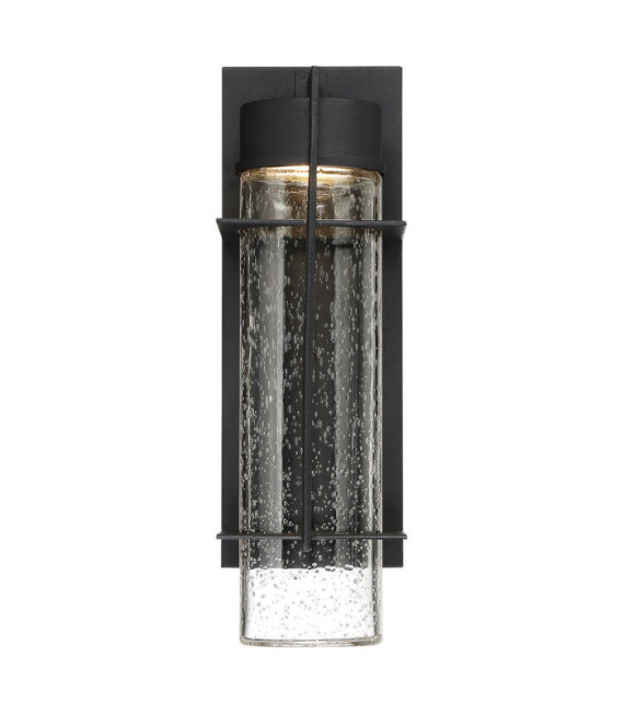Quoizel aplique exterior Aluminio, cristal granulado transparente Negro tierra