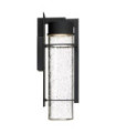 Quoizel exterior wall light Aluminum, transparent grained glass Black earth