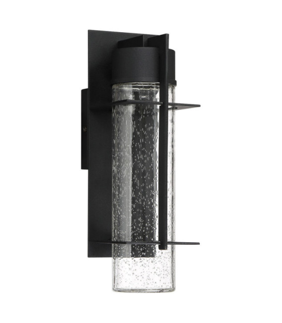 Quoizel exterior wall light Aluminum, transparent grained glass Black earth