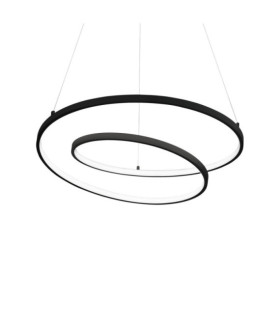OZ Lámpara colgante LED Metal, Plástico negro