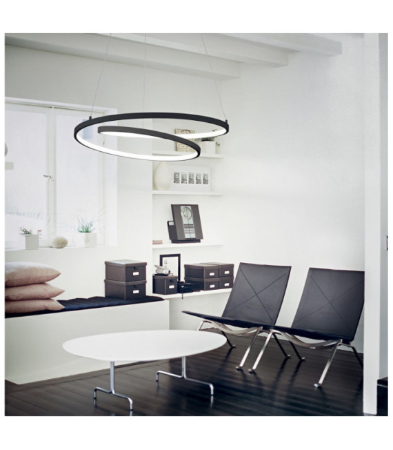OZ LED pendant light Metal, Black plastic