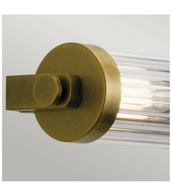 Lampada da parete Bagno Kichler Acciaio, vetro scanalato trasparente Ottone naturale