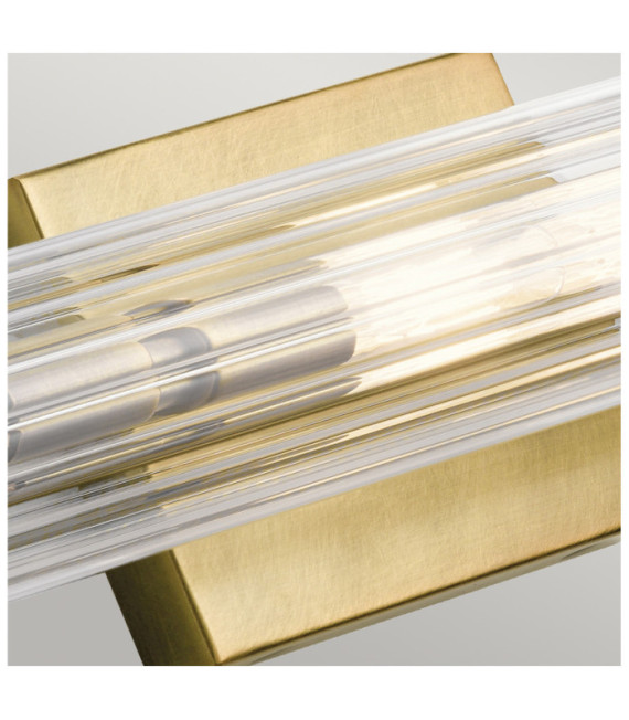 Aplique de baño Kichler Acero, cristal estriado transparente Latón natural