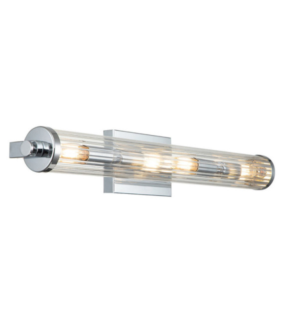 Aplique de baño Kichler Acero, cristal estriado transparente Cromo pulido