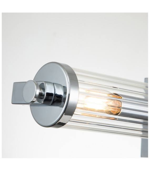 Lampada da parete Bagno Kichler Acciaio, vetro scanalato trasparente Cromo lucido
