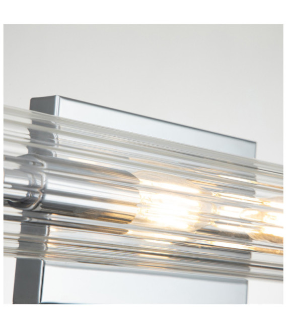 Aplique de baño Kichler Acero, cristal estriado transparente Cromo pulido