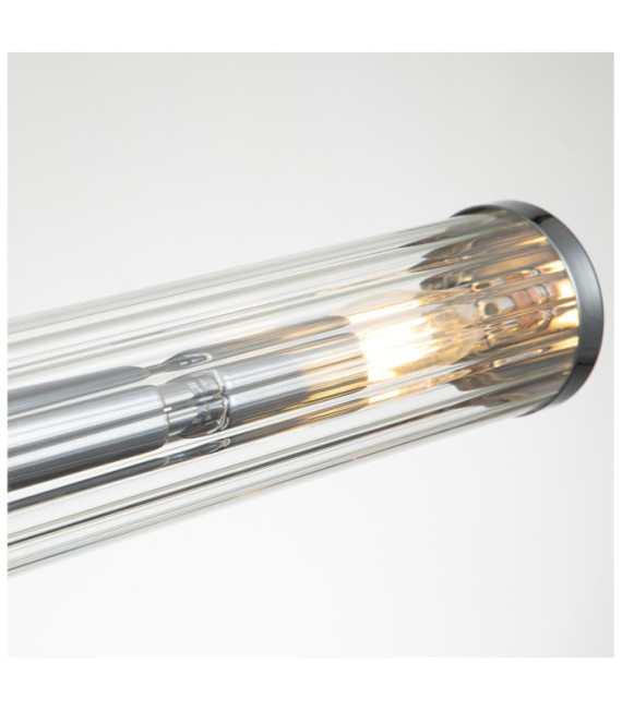 Aplique de baño Kichler Acero, cristal estriado transparente Cromo pulido