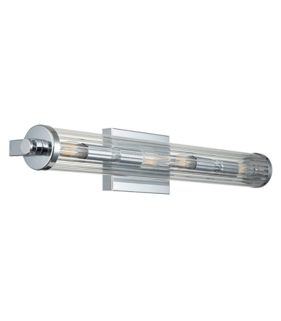 Aplique de baño Kichler Acero, cristal estriado transparente Cromo pulido