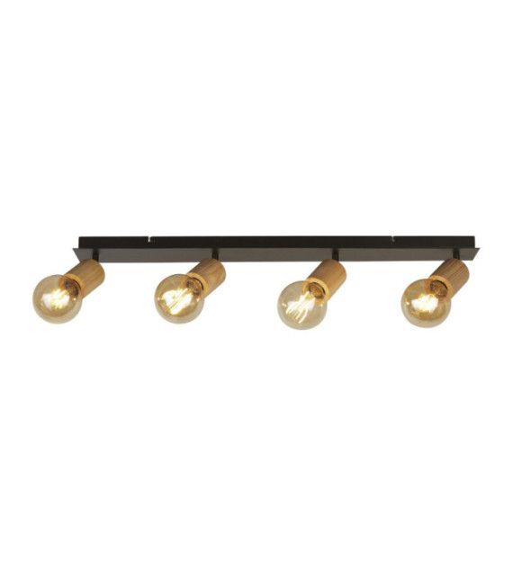 Spinny spotlight bar Mild steel Matt black, natural