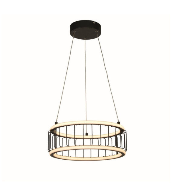 Lámpara colgante LED Circolo Aluminio, acero dulce Blanco, arena negra
