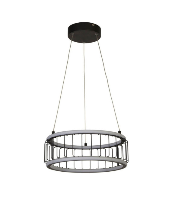 Lampada a sospensione Circolo LED Alluminio, acciaio dolce Bianco, nero sabbia
