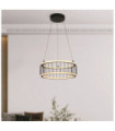 Suspension LED Circolo Aluminium,acier doux Blanc, sable noir