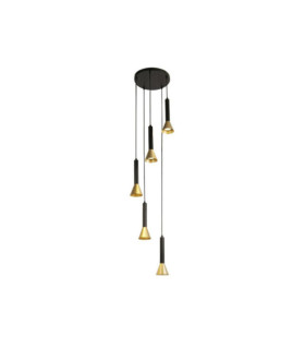 Lampada a sospensione Signal Acciaio dolce Oro, Nero