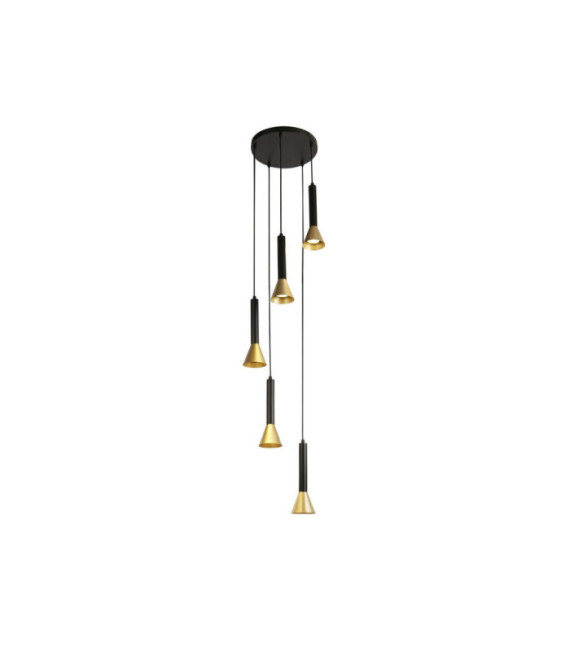 Signal pendant light Mild steel Gold, Black