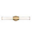 Wall light Bathroom Hinkley Steel, opal frosted glass Brass Heritage