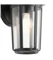 Kichler exterior wall light Aluminum, transparent grained glass Black