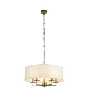 Lampada a sospensione Knightsbridge in acciaio dolce, ottone anticato