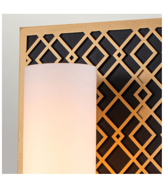 Badezimmer-Wandleuchte Ziggy Glass, goldlackierter Stahl
