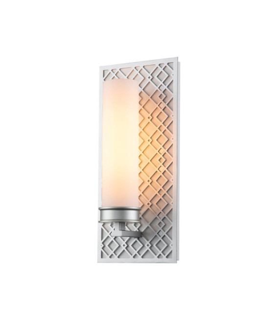 Ziggy Bathroom Wall Light Glass, Lacquered Silver Steel