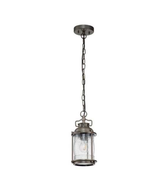 Suspension extérieur Kichler Aluminium,laiton,verre grainé transparent Bronze bruni
