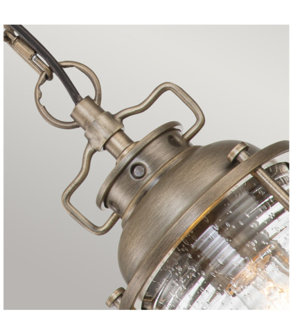 Lampada a sospensione da esterno Kichler Alluminio, ottone, vetro granulato trasparente Bronzo brunito