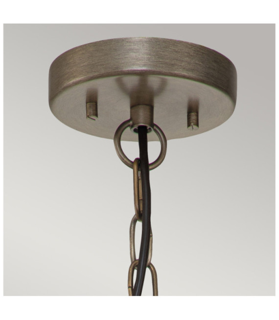 Kichler outdoor pendant light Aluminum, brass, transparent grained glass Burnished bronze