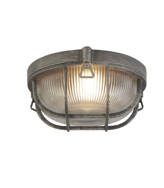 Lampada da terra per esterni Bulkhead Alluminio Nero Argento, Trasparente