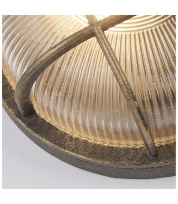 Lampada da Terra per Esterni Bulkhead Alluminio Trasparente, Nero Oro
