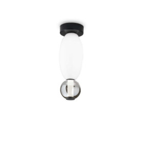 Plafoniera LED Vetro, Metallo Nero