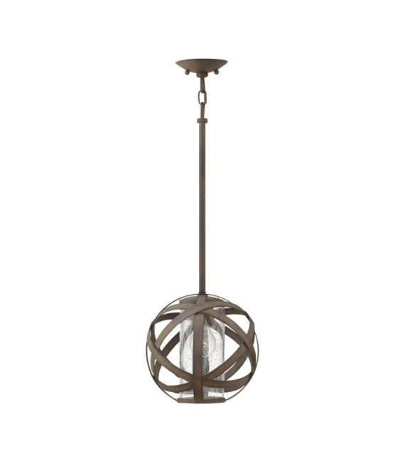 Hinkley pendant light Aluminum, transparent grained glass Vintage Iron