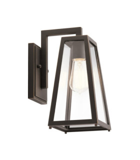 Kichler Aplique de exterior de cristal, aluminio, bronce frotado