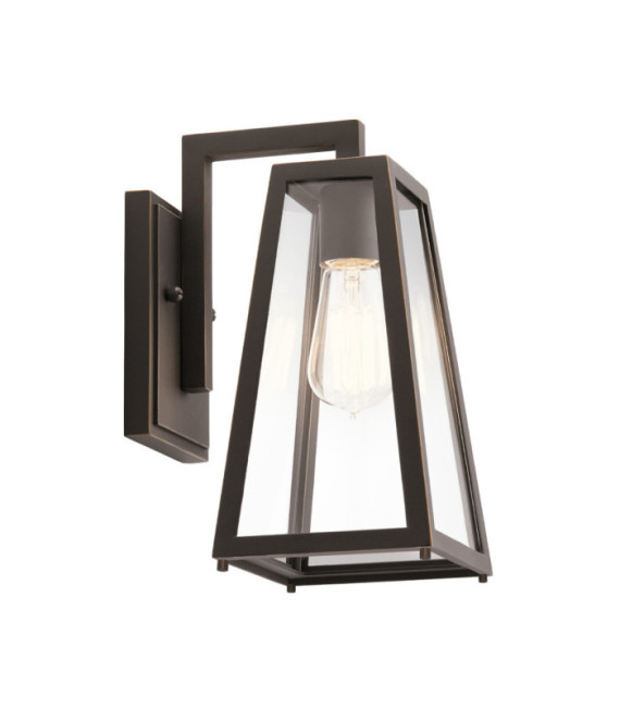 Kichler Aplique de exterior de cristal, aluminio, bronce frotado