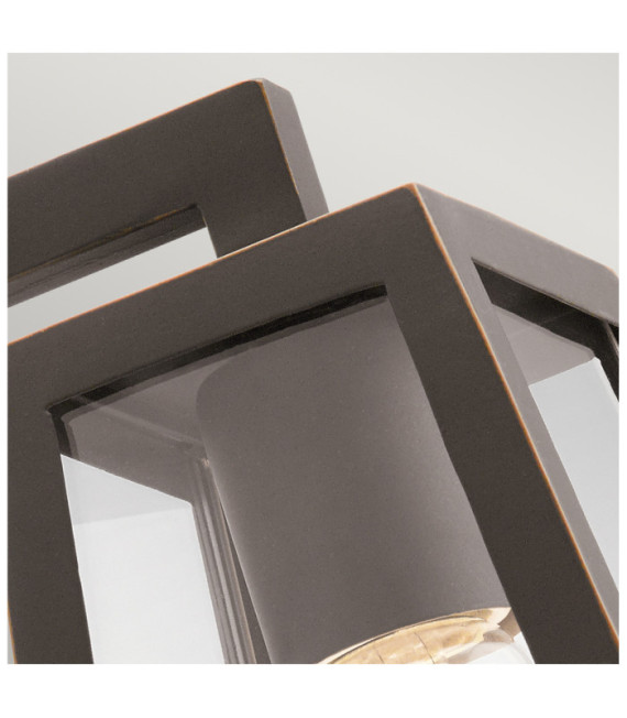Kichler Aplique de exterior de cristal, aluminio, bronce frotado