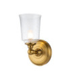 Feiss wall light Steel, transparent grained glass Burnished brass