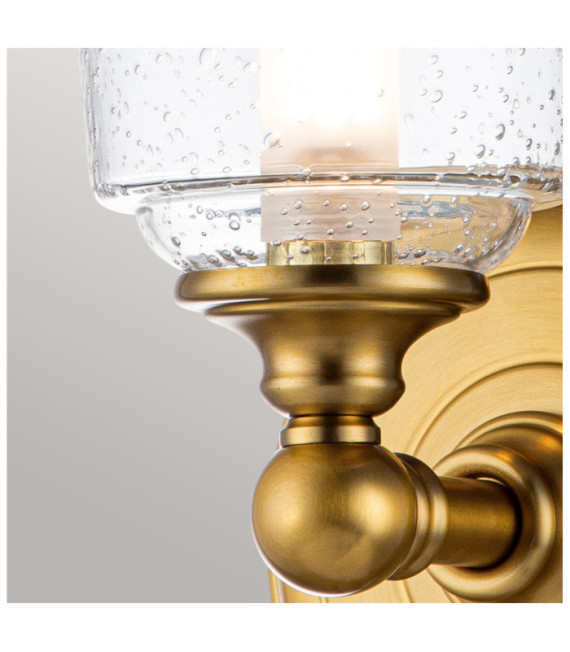 Lampada da parete Feiss Acciaio, vetro granato trasparente Ottone brunito