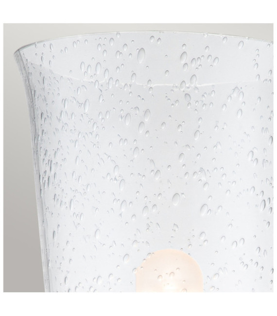 Feiss Wandleuchte Stahl, transparentes, gekörntes Glas Messing brüniert