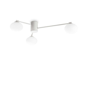 Plafoniera Hermes in metallo bianco