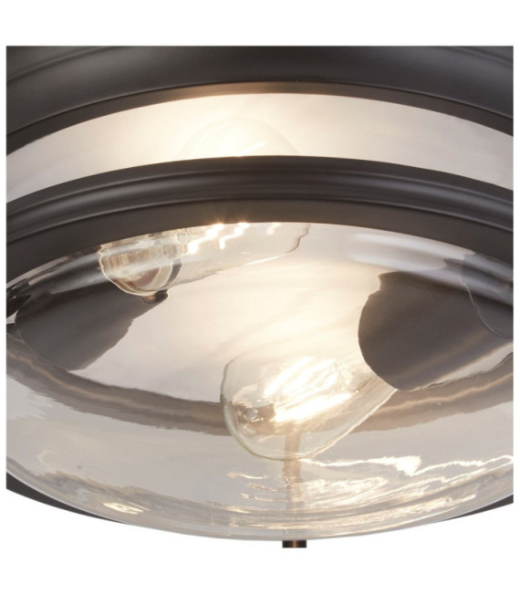 Glasgow Ceiling Light Mild Steel, Clear Glass, Black