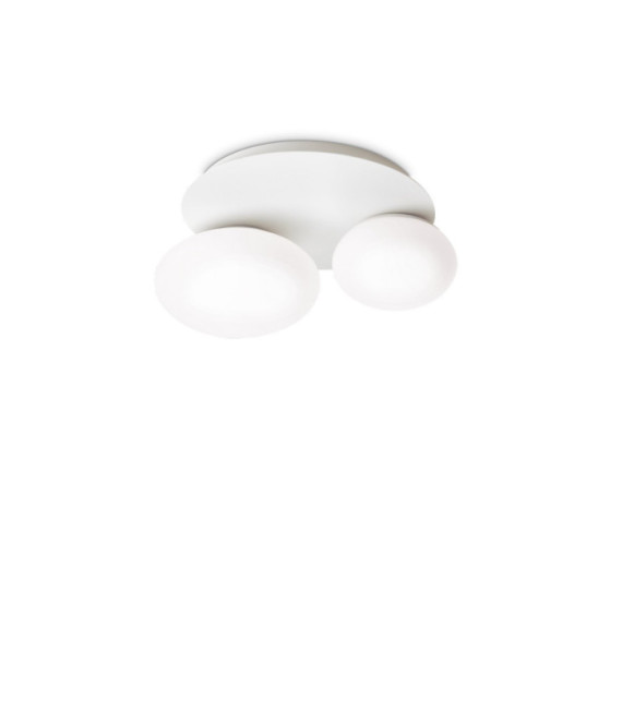 NINFEA Lámpara de Techo Cristal, Metal Blanco