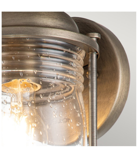 Lampada da parete per esterni Kichler Alluminio, ottone, vetro granulato trasparente Bronzo brunito
