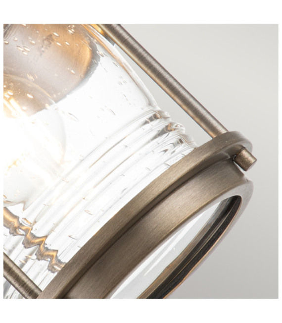 Kichler exterior wall light Aluminum, brass, transparent grained glass Burnished bronze