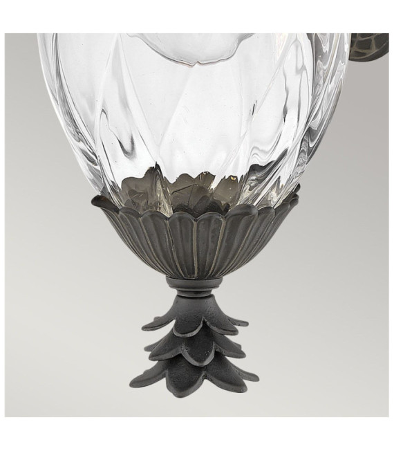Outdoor wall light Plantation Transparent optical glass, aluminum Museum Black