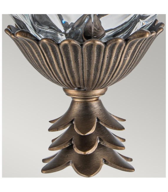 Applique murale extérieur Plantation Verre optique ambre gravé à l'intérieur,aluminium Bronze bruni