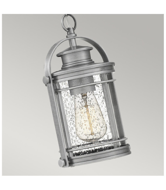 Exterior pendant light Quoizel Aluminum, steel, transparent grained glass Industrial aluminum