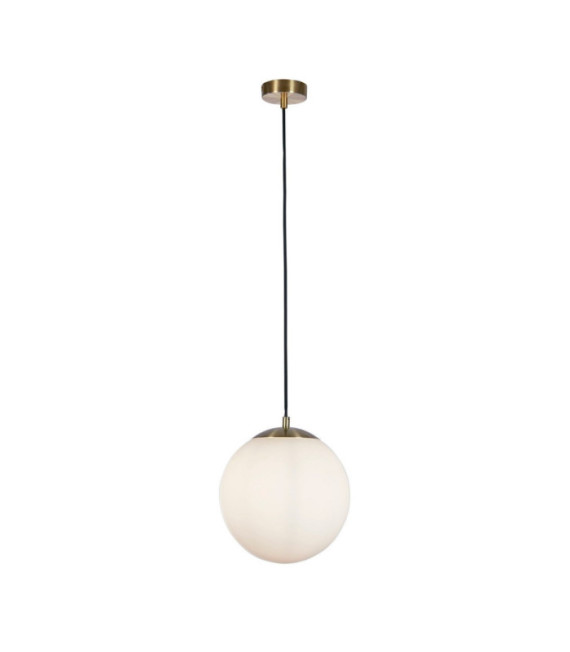 Atom Pendelleuchte Weichstahl, Glas Messing