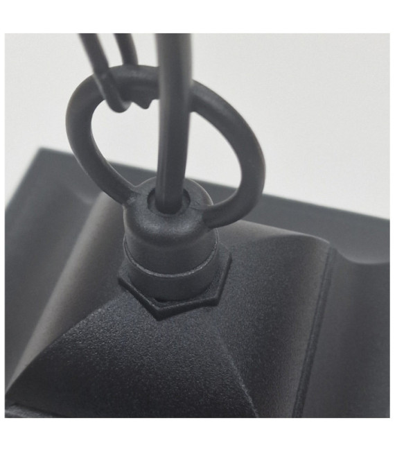 Chapel outdoor pendant light Transparent glass, cast aluminum Black