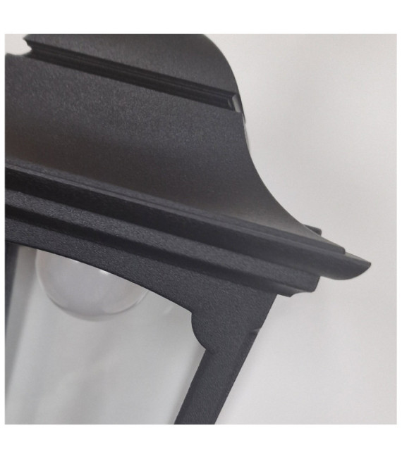 Lámpara colgante de exterior Chapel Vidrio transparente, aluminio fundido Negro