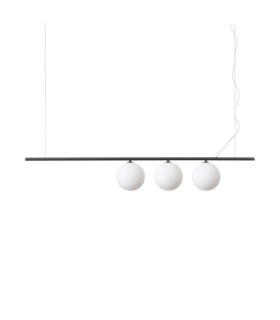PERLINE Lámpara Colgante Cristal, Metal Negro