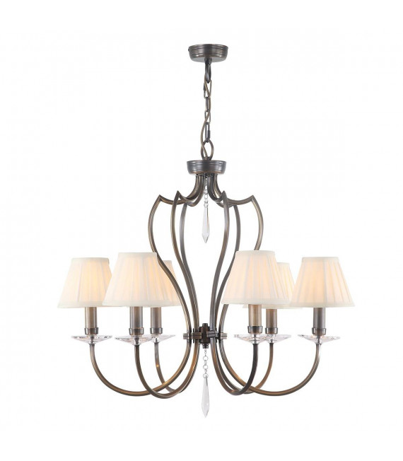 Lampada a sospensione Pimlico, nichel lucido, 6 lampadine